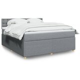 vidaXL Box spring postelja z vzmetnico svetlo siva 180x200 cm blago | Shoptok.si