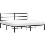 Maison Chic Kovinski Posteljni okvir - Dvoposteljna postelja - Zakonska postelja z vzglavjem črn 193x203 cm, (21693441) | Shoptok.si