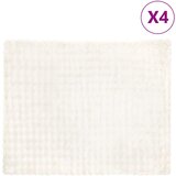 vidaXL Dežnik iz umetnega zajčjega krzna 4 pcs Bela 130 x 150 cm | Shoptok.si