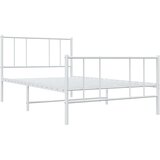 Metalni okvir kreveta uzglavlje i podnožje bijeli 80x200 cm | shoptok.hr