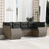  6-dijelni set vrtnih sofa od poliratana s jastucima sivi | shoptok.hr