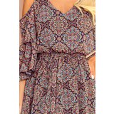 Numoco 292-3 MARINA flimsy dress with a neckline - Moroccan pattern | shoptok.hr