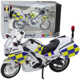  Metalni policijski motor za igru sa zvučnim i svjetlosnim efektima 1:12 - bijelo/žuto/plavi | shoptok.hr