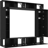 Set TV komoda 8 kom. Crni hrast Konstruirano drvo Crna 100 x 30 x 30 cm | shoptok.hr