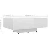  Stolić za kavu visoki sjaj bijeli 85 x 55 x 31 cm od iverice | shoptok.hr