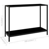  Konzolni stol crni 100 x 35 x 75 cm od kaljenog stakla | Shoptok.si