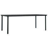  Vrtni blagovaonski stol crni 200 x 100 x 74 cm čelik i staklo | shoptok.hr