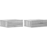 Viseći noćni ormarići 2 kom boja hrasta 40 x 30 x 15 cm drveni | Shoptok.si