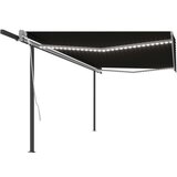 vidaXL Avtomatska tenda LED + senzor 5x3,5 m antracitna | Shoptok.si