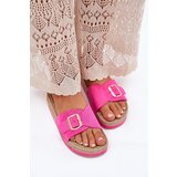 Boto Ladies Platform Slippers With Golden Buckle Fuchsia Selira | Shoptok.si
