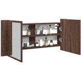 vidaXL LED kopalniška omarica z ogledalom rjavi hrast 100x12x45 cm Cene
