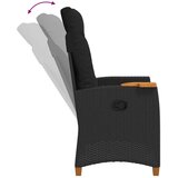  Fotelja za ležanje s pločom za čaj Crna 62 x 64 x 112 cm - Crna | shoptok.hr