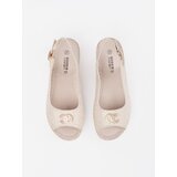 GOODIN Beige wedge sandals with buckle | shoptok.hr