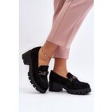 VINCEZA Black Loafers on Chunky Heel Eriella | shoptok.hr