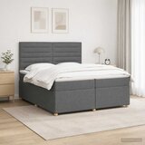  Boxspring krevet s madracem Tamnosiva 200 x 200 cm Tkanina - Tamnosiva 200 x 200 cm Dizajn linija | shoptok.hr