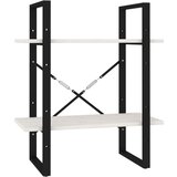 Maison Chic Knjižna omara - Knjižni regal 2-nadstropna bela 60x30x70 cm trdna borovina, (21725154) Cene