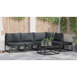 vidaXL Sjedeća garnitura za vrt 6 pcs Crna 70 x 70 x 32 cm Aluminij | shoptok.hr
