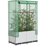 vidaXL Visoka greda s prevleko za rastlinjak videz ratana 80x40x138 cm | Shoptok.si