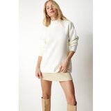  Women's Bone Stand Up Collar Soft Textured Knitwear Sweater Cene