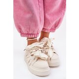 Boto Eco Leather Sneakers On Platform Beige Penolle | Shoptok.si