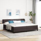 Box Spring Krevet s Madracem Tamno Smeđi 200x200 cm Tkanina | shoptok.hr