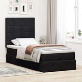  Otomanski okvir kreveta s madracima crni 90x200cm baršunasti | shoptok.hr