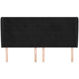  Uzglavlje s ušima crno 203x23x118/128 cm baršunasto | shoptok.hr