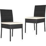 Poli 3-dijelni vrtni blagovaonski set od poliratana crni | shoptok.hr