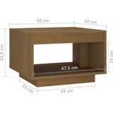 vidaXL stolić za kavu boja meda 50 x 50 x 33,5 cm od masivne borovine | shoptok.hr