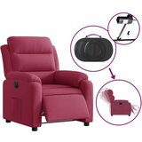  Električni naslanjač vinsko rdeč žamet | Shoptok.si
