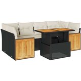 vidaXL 7-dijelni set vrtnih sofa od poliratana s jastucima crni bagrem | shoptok.hr