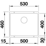 Blanco rotan 500-U 500x400/190mm crna