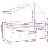  Visoki krevet s krovom voštano smeđi 90x200 cm masivna borovina | shoptok.hr