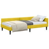 vidaXL Krevetni okvir sa kutnim dizajnom s uzglavljem Žuta 80 x 200 cm | shoptok.hr