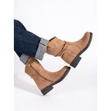 Shelvt Dark beige suede women's cowboy boots Cijene