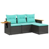  4-dijelni set vrtnih sofa od poliratana s jastucima crni | shoptok.hr