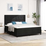 Box Spring krevet s madracem crne boje super king tkanina Cijene