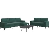 vidaXL 3-dijelni set sofa s jastucima tamnozeleni baršunasti Cijene
