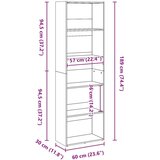  Regal za knjige boja hrasta 60x30x189 cm od konstruiranog drva | shoptok.hr