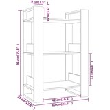 vidaXL Knjižna omara/pregrada medeno rjava 60x35x91 cm trden les | Shoptok.si