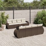  9-dijelni set vrtnih sofa s jastucima poliratan smeđi Cijene