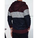 DStreet Sweter męski ocieplany z kapturem bordowy | shoptok.hr