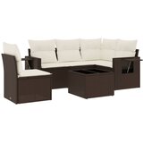  6-dijelni set vrtnih sofa od poliratana s jastucima smeđi | shoptok.hr