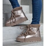  Dark beige platform snow boots insulated with fur Sapphi | shoptok.hr
