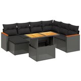 Maison Chic Seti vrtnega pohištva - Vrtna garnitura - Vrtni pohištvo set 8-delna z blazinami črn poli ratan, (21798787) | Shoptok.si