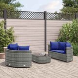 Maison Chic Seti vrtnega pohištva - Vrtna garnitura - Vrtni pohištvo set 5-delna z blazinami siv poli ratan, (21814185) | Shoptok.si