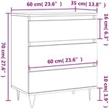 vidaXL Komoda sivog hrasta sonome 60x35x70 cm od konstruiranog drva | shoptok.hr