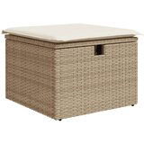 Maison Chic Vrtni stolček - Vrtni stoli z blazino bež 55x55x37 cm poli ratan JS809, (21877342) | Shoptok.si