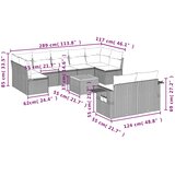  10-dijelni set vrtnih sofa od poliratana s jastucima sivi | shoptok.hr