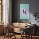  Slika - Metallic Form - Abstract Sculpture on a Mint Background with a Purple Halo 80x120 | shoptok.hr